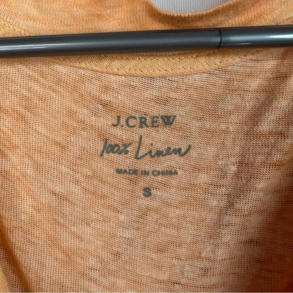 J. Crew tshirt 100% linen peach Light Orange V-Neck Short Sleeve Tee